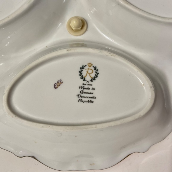 VTG REICHENBACH Beautiful 3 Section Dish Plate With Handle German - Picture 6 of 7